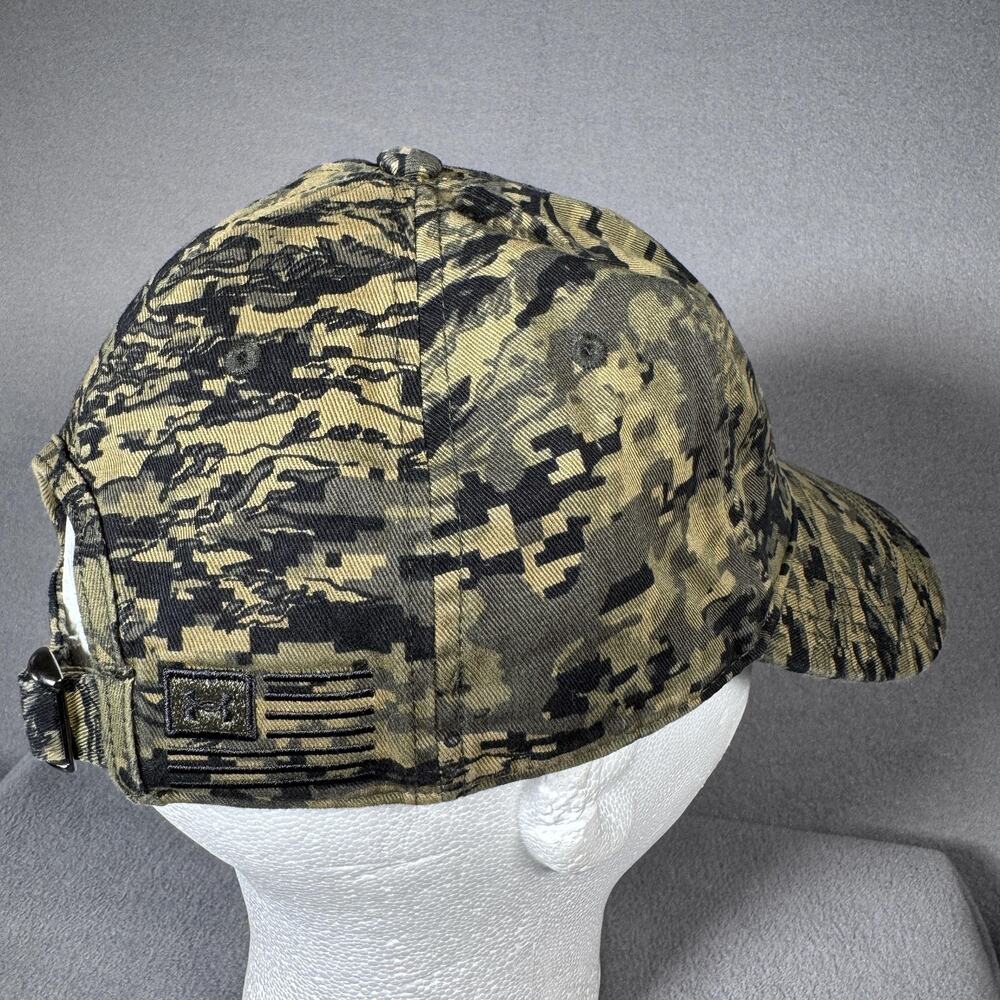 Under Armour Hat Cap Strap Back Mens One Size Green Camo‎ UA Freedom Embroidered - Picture 9 of 13
